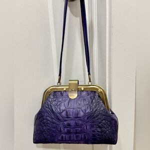 Croc-Embossed Cowhide Handmade Unique Rivets Frame Handbag Bag/Crossbody